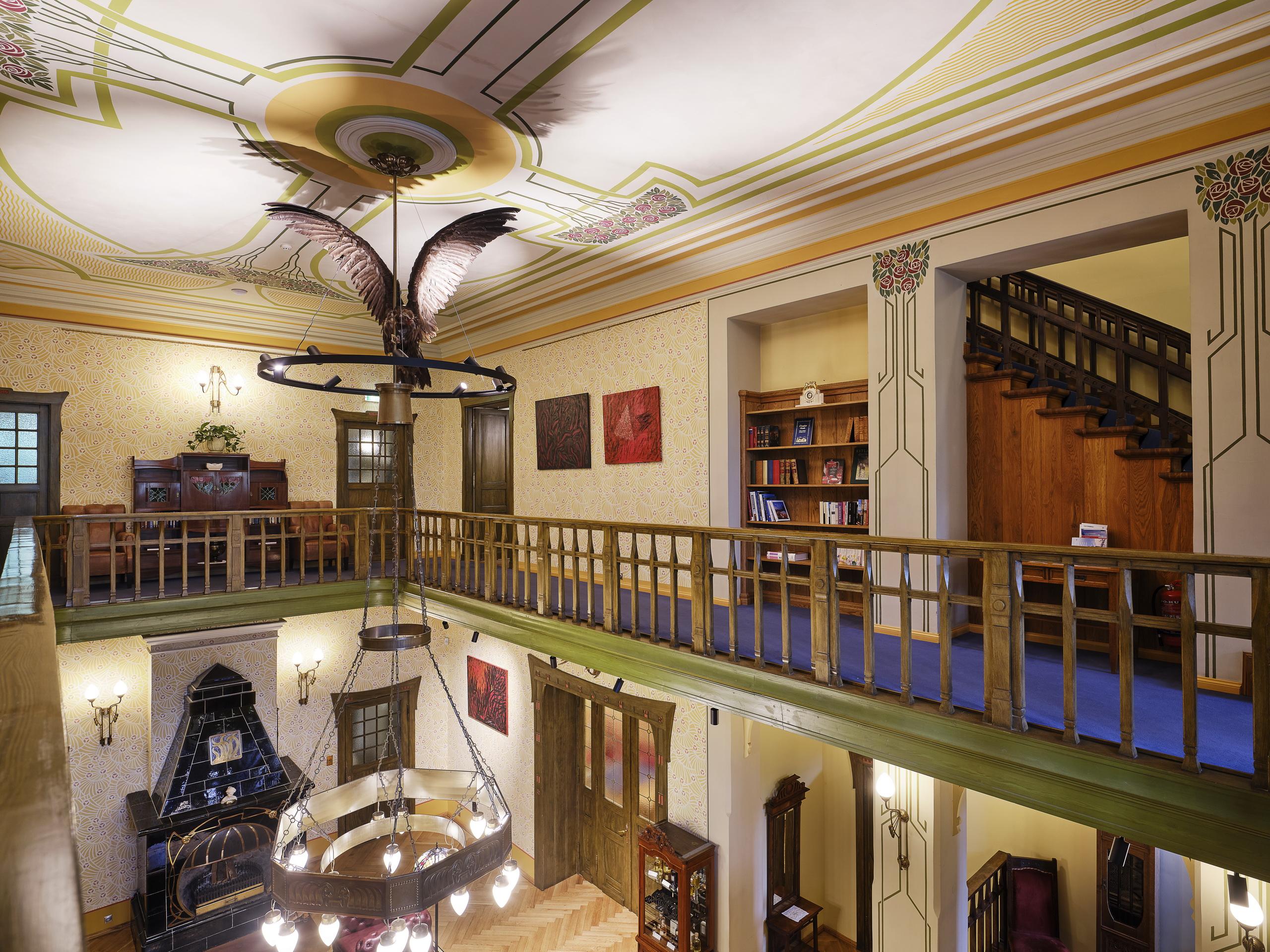 Villa Ammende Restaurant&Hotel Pärnu Esterno foto Interior of the library